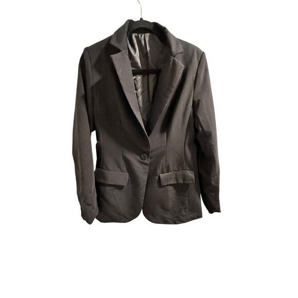 👗 2/$30 👗 Black Medium Womens Blazer Jacket Polyester/Rayon/Spandex Blend - Picture 1 of 5